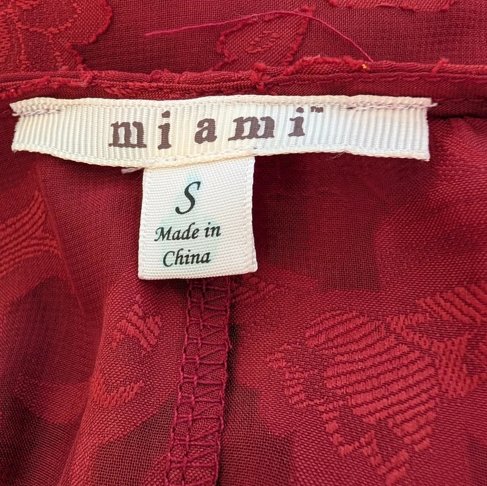 Miami Deep Rust Sheer Floral Patterned Maxi Length Bohemian Hippie DRESS sz S